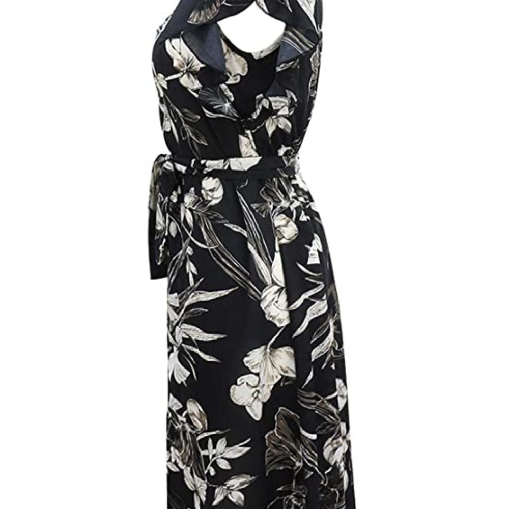 NWT Flutter Sleeve Button A-line Floral Sundress - Picture 5 of 7